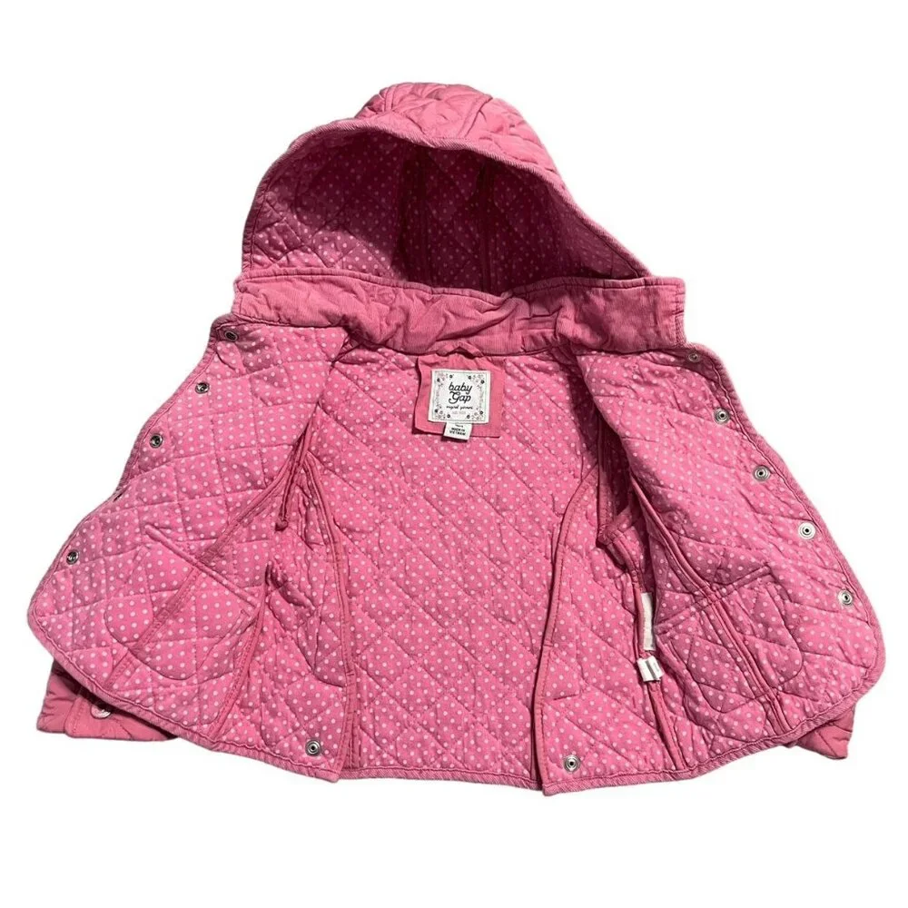 Baby Gap 3T Pink Quilted Hoodie Jacket